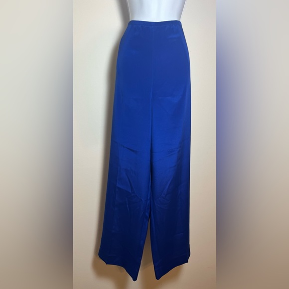 NWT!!! St. John Vivid Blue High Waist Silk Dress Pants XL with Pockets K830W71 - Picture 4 of 16